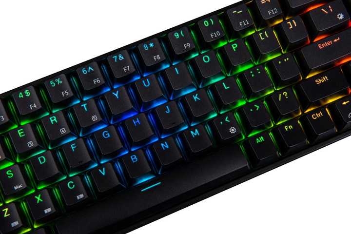 Klawiatura bezprzewodowa Modecom Volcano Lanparty RGB BT GATERON Żółta Bluetooth/USB Czarna (K-MC-LANPARTY-U-BT-RGB) - obraz 3