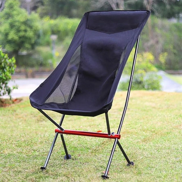 Легкий складной стул для кемпинга с высокой спинкой до 150 кг .