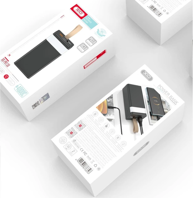 Зовнішній акумулятор повербанк Power bank XO PR130 40000mAh |2USB/Type-C/Micro, QC/PD| Black - зображення 7