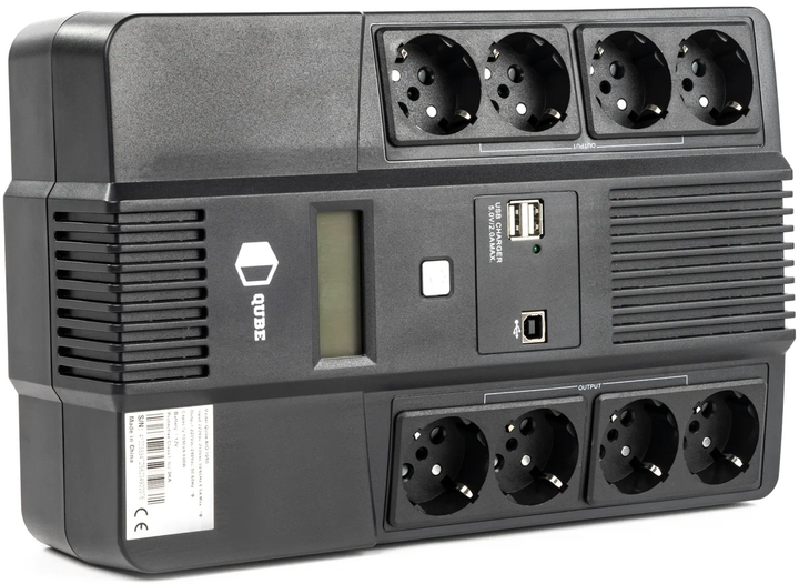 ИБП QUBE AIO 1050 1050VA/600W LCD 8 x Schuko RJ-45 USB (QBAIO1050) - изображение 7