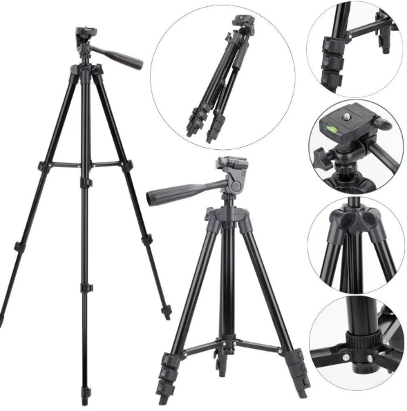 Штатив TRIPOD TF-3120B для фотоапарата і смартфона з рівнем (Чорний ) IS3) - зображення 3