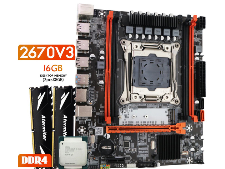 Комплект для сборки ПК Atermiter X99 ОЗУ DDR4 2x8Gb Xeon E5 2620 V3 LGA2011-3 Черный (1011-095-01) - изображение 3