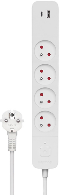 Listwa zasilająca SAVIO LZ-11 1.5 m 4 gniazda + USB-A + USB-C Biała (5901986047865) - obraz 4