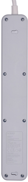 Listwa zasilająca SAVIO LZ-11 1.5 m 4 gniazda + USB-A + USB-C Biała (5901986047865) - obraz 5