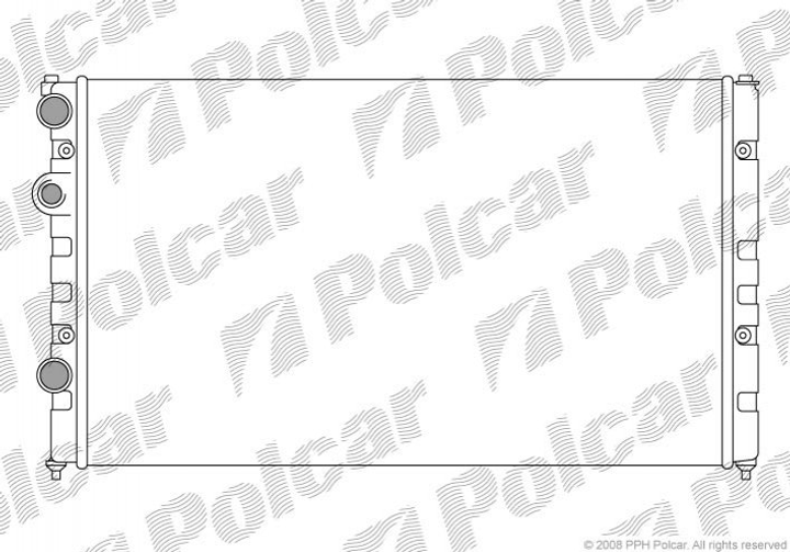 Основной радиатор Seat Cordoba 1.8, 2.0 93-99, Ibiza 1.6, 2.0 95-// VW Caddy II 1.9d 95-04, Polo 1.6i,1.9d 95-01 Polcar (9524088) - изображение 1