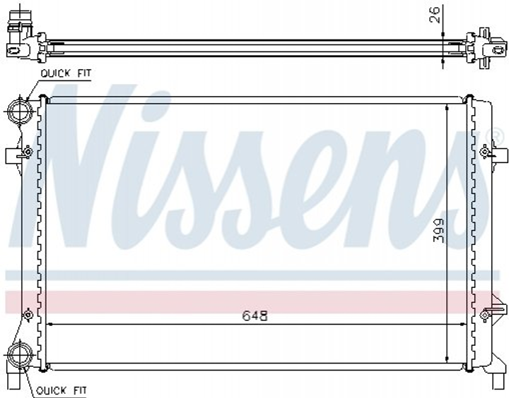 Радіатор системи охолодження Nissens (65277A) - зображення 1