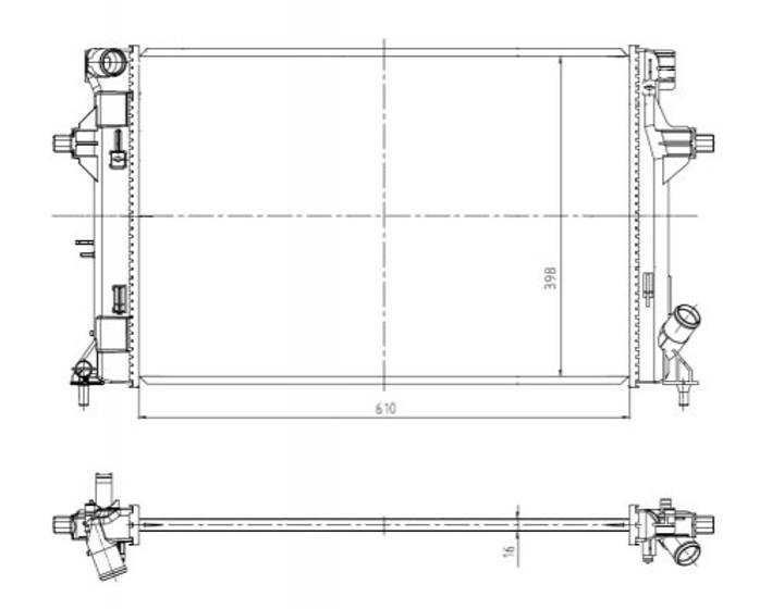 Радіатор охолодження HYUNDAI ELANTRA (AD) (15-)/i30 (PD) (16-) (вир-во NRF) NRF (550035) - зображення 1