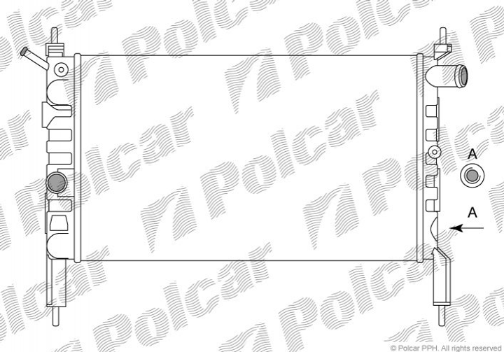 Радіатор охолодж. двигуна Opel Astra F 1.4/1.6 09.91-01.05 Polcar (550708B1) - зображення 1