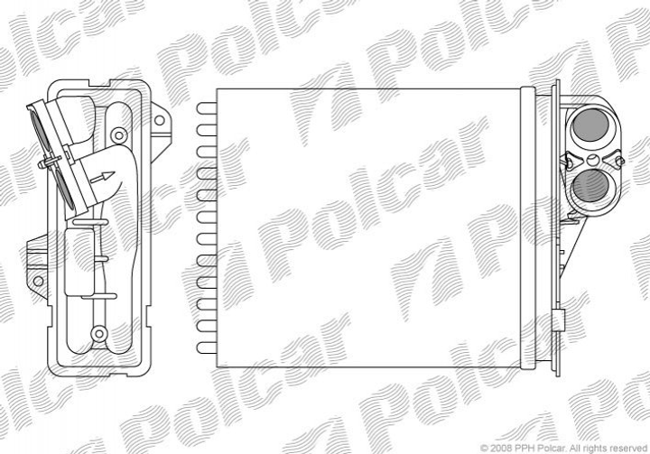 Радиатор печки Dacia Logan 04- Polcar (2800N81) - изображение 1