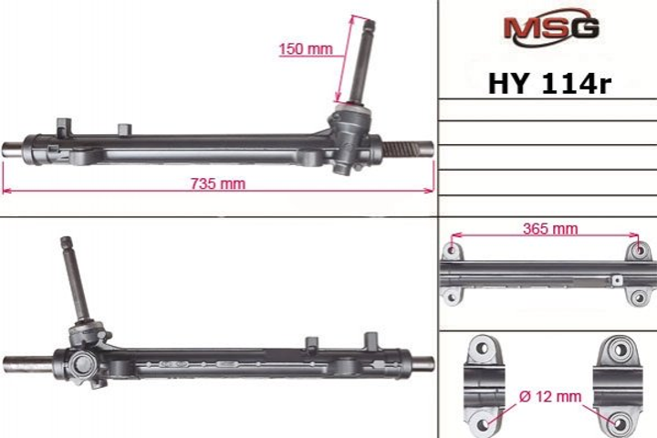 Рулевая рейка без ГУР Hyundai Santa, Hyundai Grand, Kia Sorento MSG (HY114R) - изображение 1