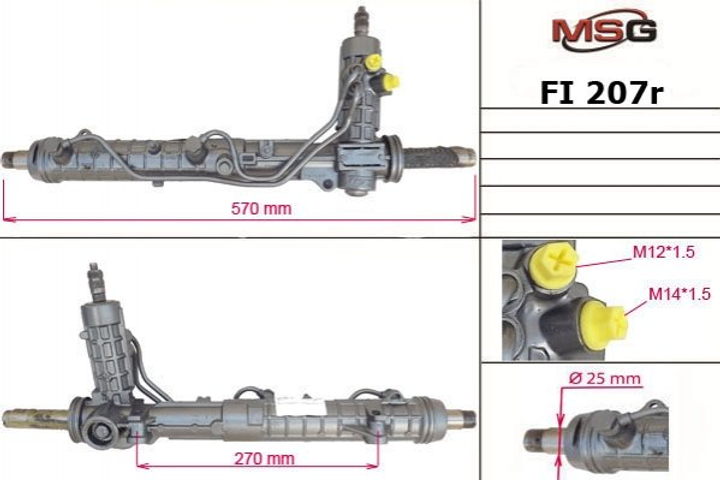 Рульова рейка з ГУР Fiat Multipla MSG (FI207R) - зображення 1