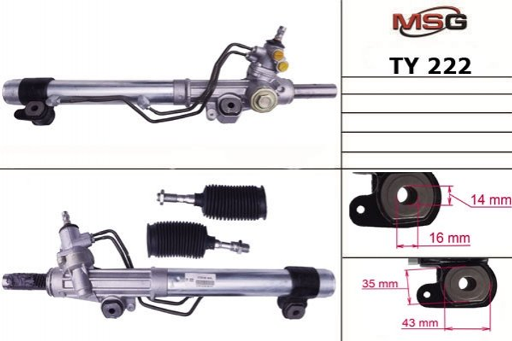 Рульова рейка з ГПК TOYOT LAND CRUISER 100 (_J10_) 4.7 02-08;LEXUS LX (UZJ100) 470 02-08 MSG (TY222) - зображення 1