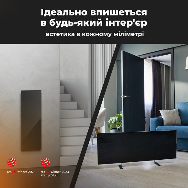 Конвектор AENO Premium Eco Smart GH4S LED Black (AGH0004S) - изображение 4