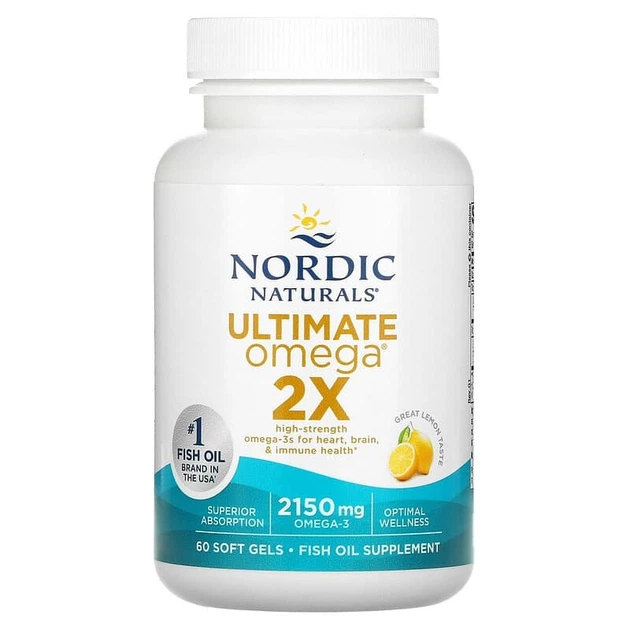 Омега — 2 (лимонний смак), Nordic Naturals, 60 капсул (NOR-02150) - зображення 3