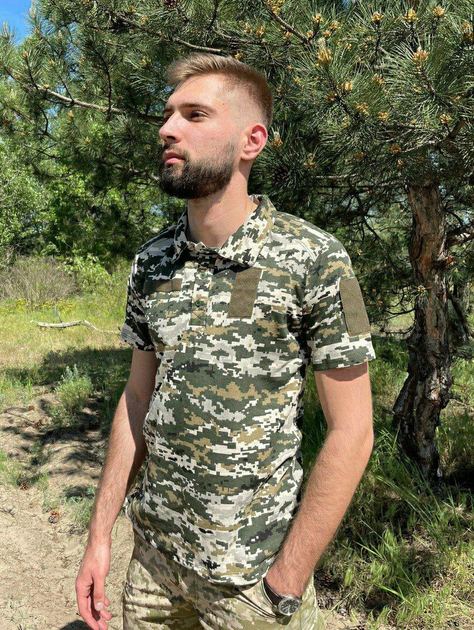 Військова тактична футболка з коротким рукавом Поло 52 Піксель - зображення 2