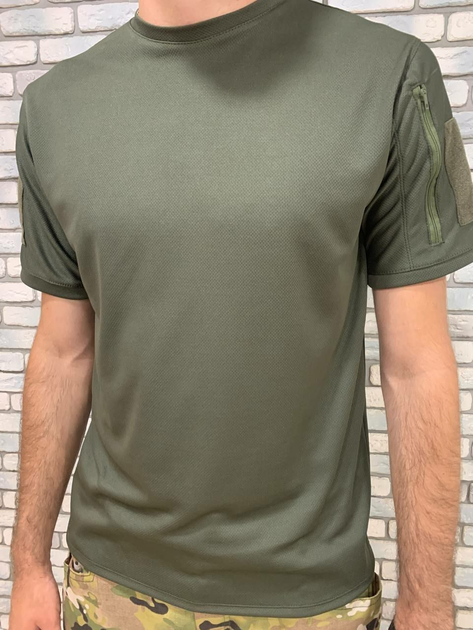 Літня військова тактична футболка 56 Хакі - зображення 1