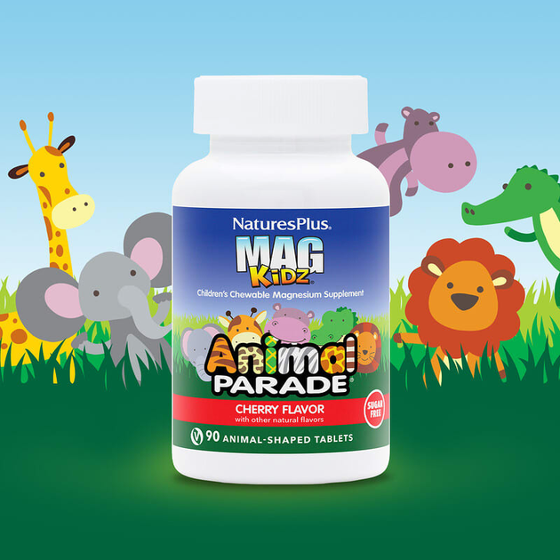 Магний для детей, Mag Kidz, Nature's Plus, вкус вишни, 90 жевательных таблеток, (NAP-29942) - изображение 3
