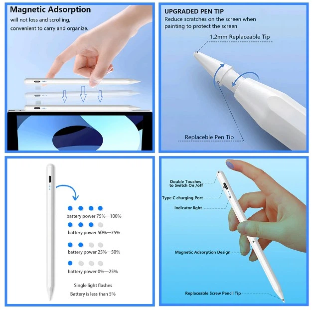 Стилус для iPad 2018-2025 г Active Stylus Pen, красный - изображение 2