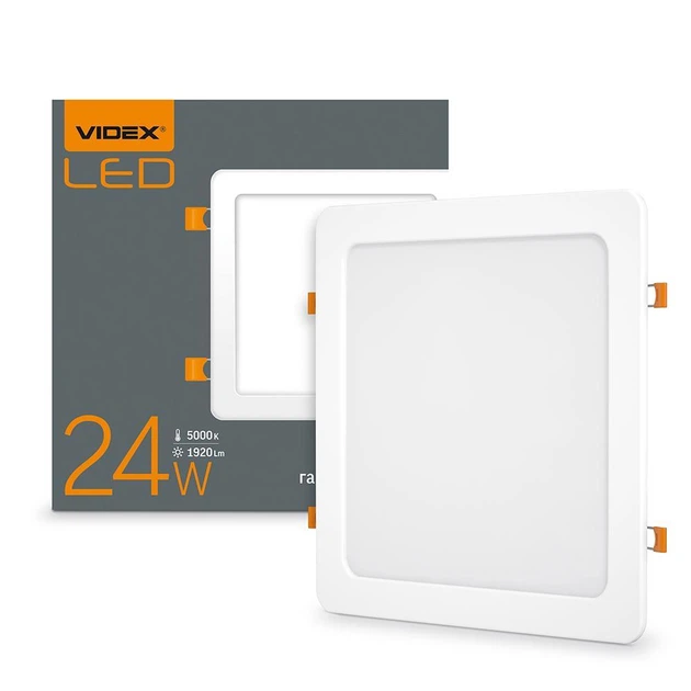 Світильник вбудований 24W LED квадрат VIDEX 5000K білий VL-DLS-245 ...