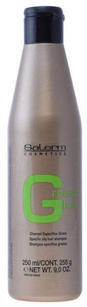 Шампунь для жирної шкіри голови Salerm Cosmetics Greasy Hair Shampoo 250 мл (8420282010450) - зображення 1