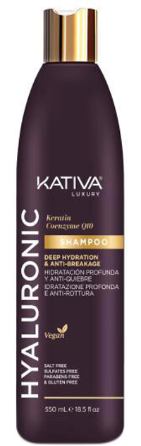 Szampon do nawilżania włosów Kativa Hyaluronic Keratin y Coenzyme Q10 Shampoo 550 ml (7750075061484) - obraz 1