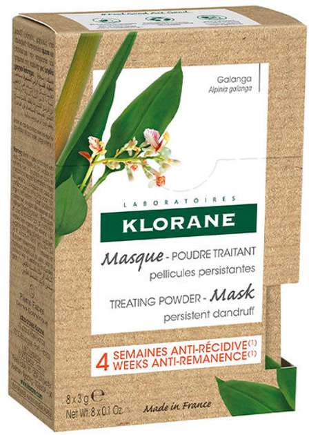 Szampon przeciwłupieżowy do włosów Klorane Galanga Shampoo Mask 8 x 3 g (3282770150162) - obraz 1