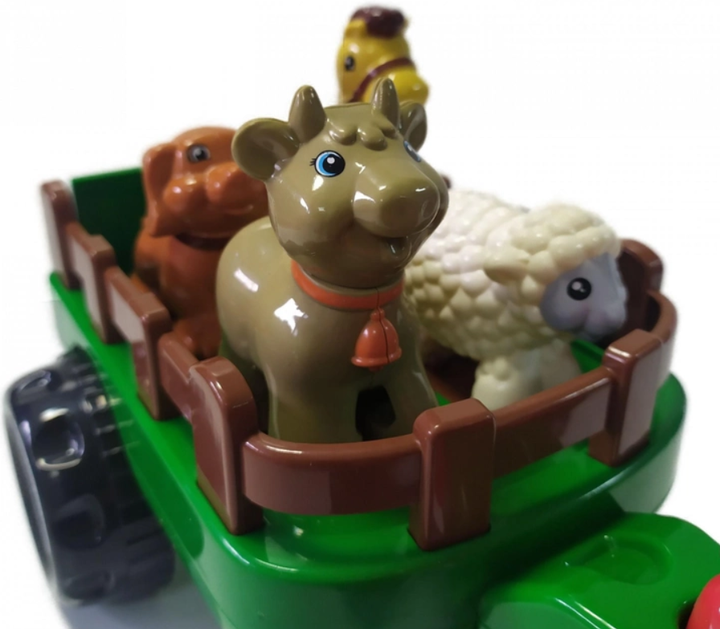 Трактор музыкальный Limo Toy с прицепом звуки подсветка 4 фигурки 36см Красный (M 5572 UA) - изображение 2