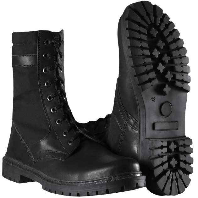 Берці польові зносостійкі черевики для силових структур KOMBAT 45 Чорний TR_377(45) - зображення 1