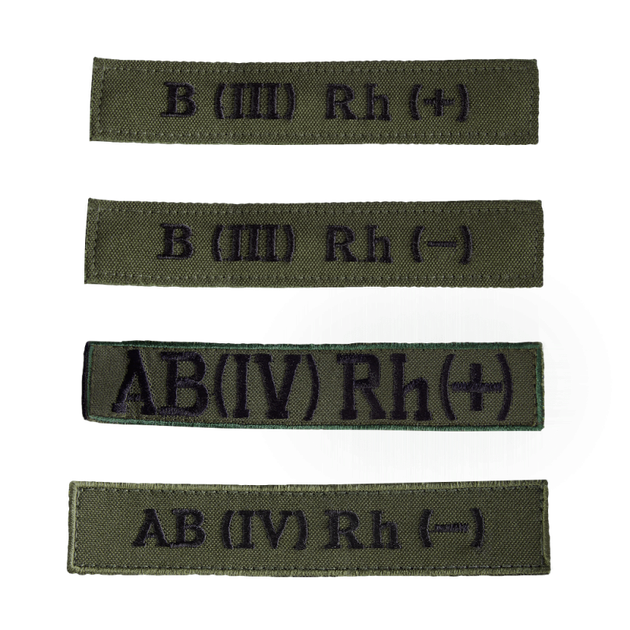Нашивка "Група Крові" тактична для охорони та силових структур 6622 4+ Олива TR_6622+4 - зображення 2