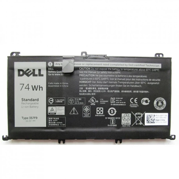 Акумулятор для ноутбука Dell Inspiron 15-7559 357F9, 74Wh (6333mAh), 6cell, 11.1V, Li-ion (A47442) (239926) - Фото 1 Акумулятор для ноутбука Dell Inspiron 15-7559 357F9, 74Wh (6333mAh), 6cell, 11.1V, Li-ion (A47442) (239926) - зображення 1