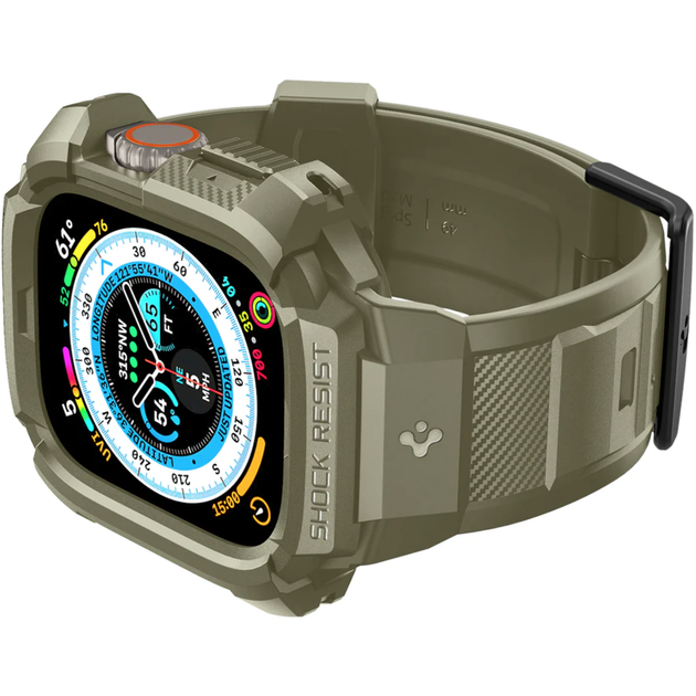 Чехол + ремешок для Apple Watch Spigen Rugged Case + Band for Watch 49 Ultra, Vintage Khaki (ACS05915) - Фото 7 Чехол + ремешок для Apple Watch Spigen Rugged Case + Band for Watch 49 Ultra, Vintage Khaki (ACS05915) - изображение 7