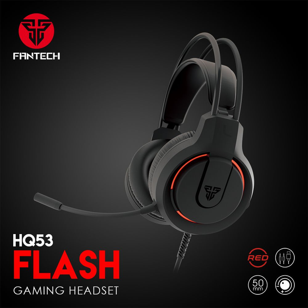 Полноразмерные игровые наушники-гарнитура Fantech HQ53 Flash,с ...