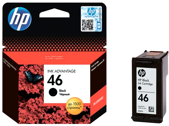 Картридж HP No.46 Ultra Ink Advantage Black (CZ637AE) - Фото 1 Картридж HP No.46 Ultra Ink Advantage Black (CZ637AE) - изображение 1