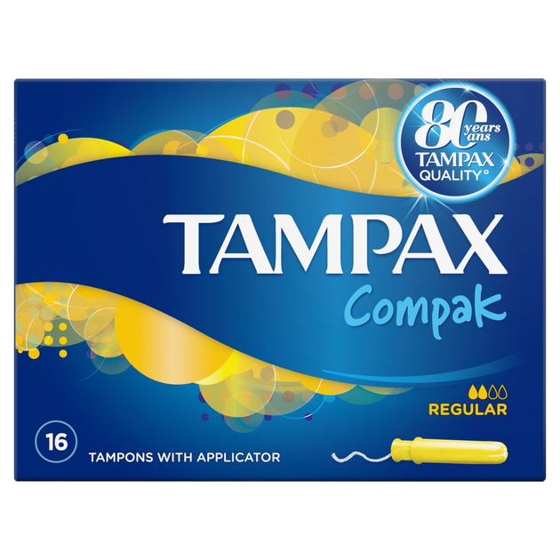 Tampony z aplikatorem Tampax Compak 16 sztuk (4015400219538) - obraz 1