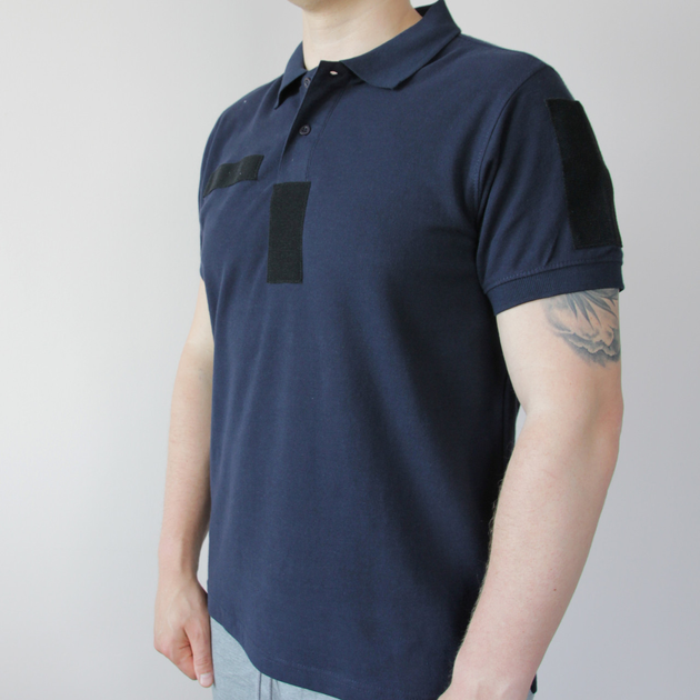 Рубашка под шевроны, футболка для ГСЧС (размер S), футболка поло с липучками - изображение 2