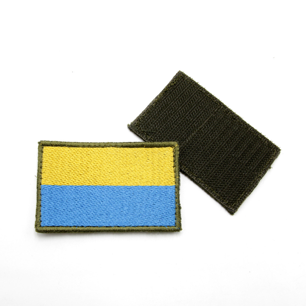 Шеврон флаг Украины 7смх4см, патч с липучкой, качественный шеврон армейский, желто-голубой нашивка на форму З - изображение 2