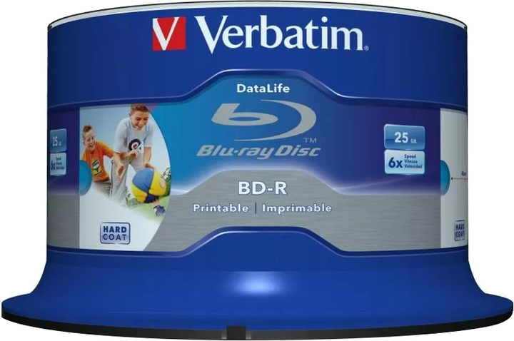 Verbatim BD-R 25 GB 6x DataLife Printable 50 шт (23942438120) - зображення 1