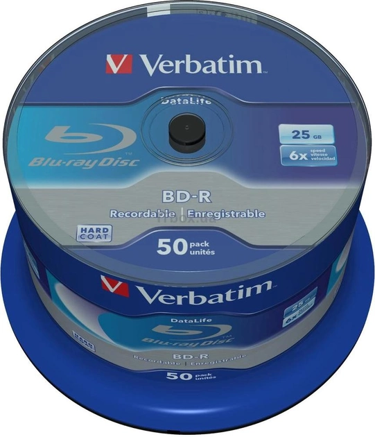 Verbatim BD-R 25 GB 6x DataLife 50 szt. (23942438380) - obraz 1