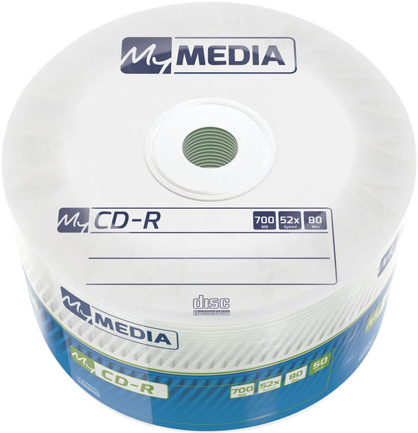 MyMedia CD-R 700MB 52X MATT SILVER Wrap 50 шт (23942692010) - зображення 1