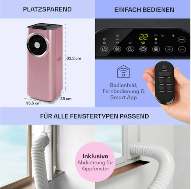 Мобильный Кондиционер Klarstein Kraftwerk Smart 10K 3-в-1 10000 BTU - изображение 6