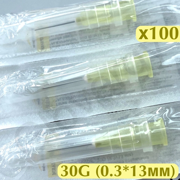 Игла инъекционная для мезотерапии 30G (0,3x13 мм) ALEXPHARM одноразовая стерильная, 100 шт; - изображение 1