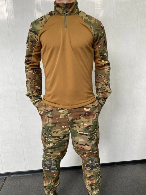 Костюм армійський мультикам-койот з наколінниками та налокітниками (убакс + штани) CoolMax XL - зображення 1