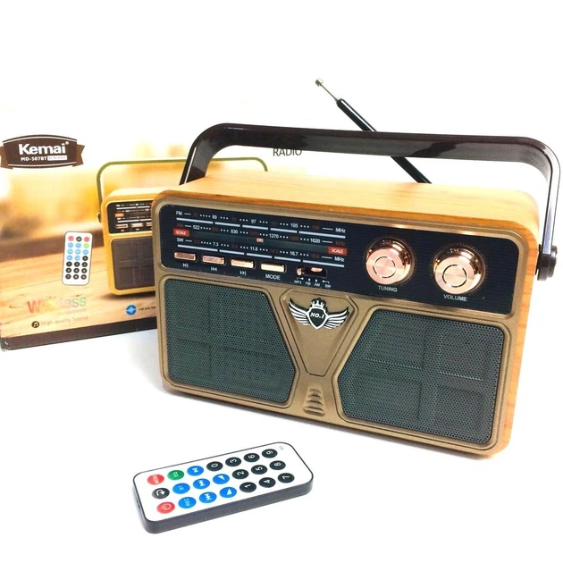 Радиоприёмник ретро Retro Kemai MD-507BT Pro с пультом на аккумуляторе 18650 2 шт с флешкой USB с блютуз Bluetooth Gold/Золотой 6W - Фото 5 Радиоприёмник ретро Retro Kemai MD-507BT Pro с пультом на аккумуляторе 18650 2 шт с флешкой USB с блютуз Bluetooth Gold/Золотой 6W - изображение 5