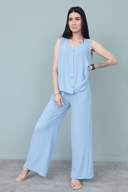 Летний женский костюм Fashion со штанами палаццо 42/44 голубой от ...