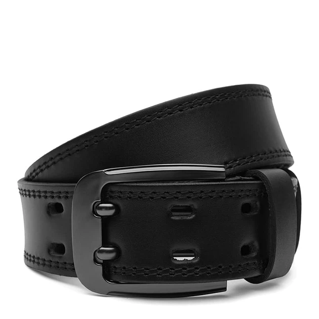 Чоловічий шкіряний ремінь Borsa Leather V1FX27-black - Фото 1 Чоловічий шкіряний ремінь Borsa Leather V1FX27-black - зображення 1