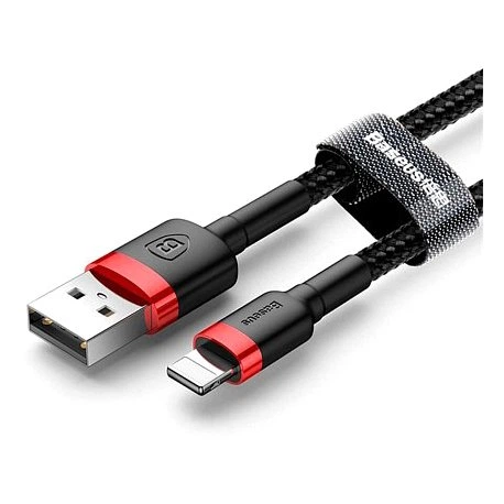 Кабель Baseus USB to Lightning Cable 1.5A (2m) Red-Black (CALKLF-C19) - Фото 2 Кабель Baseus USB to Lightning Cable 1.5A (2m) Red-Black (CALKLF-C19) - изображение 2