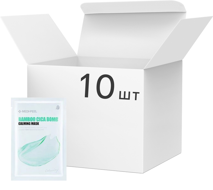 Упаковка тканевых масок MEDI-PEEL Bamboo Cica Bomb Calming Mask Успокаивающая 25 мл х 10 шт (8809409345369) 