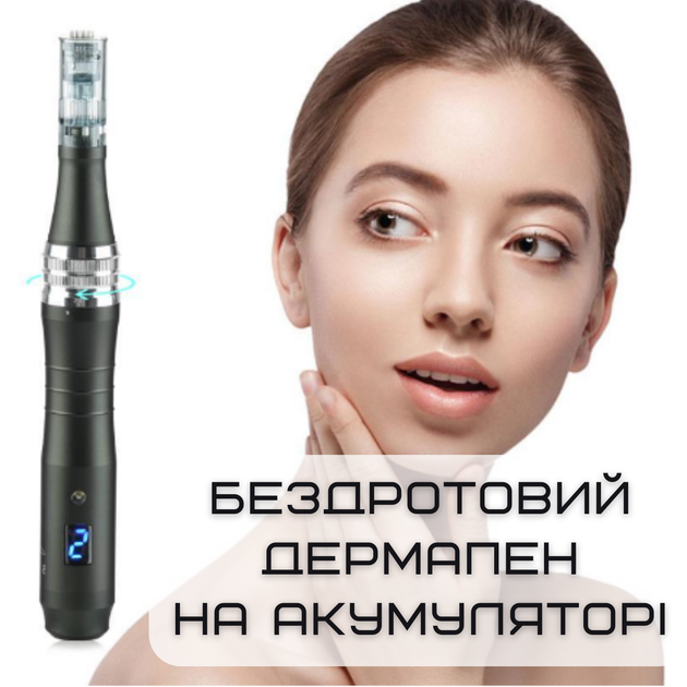 Беспроводной Дермапен Dr. Pen 6 Режимов Дермаштамп Для Фракционной Мезотерапии Электрический Мезороллер На Аккумуляторе М8 Серый - изображение 2
