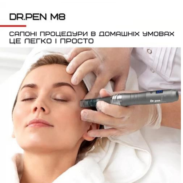 Беспроводной Дермапен Dr. Pen 6 Режимов Дермаштамп Для Фракционной Мезотерапии Электрический Мезороллер На Аккумуляторе М8 Серый - изображение 10
