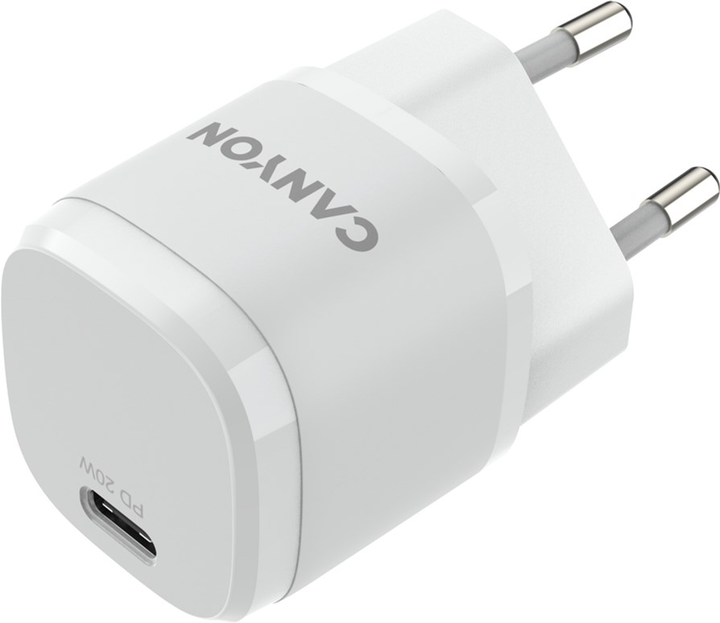 Canyon Mini Ładowarka USB-C PD H-20 biała (CNE-CHA20W05) - obraz 1